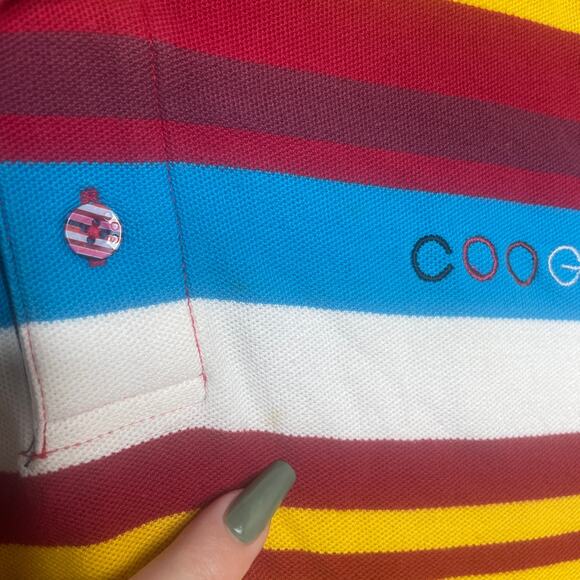 Coogi Mens 100% Cotton Multicolored Striped Polo Size XL*** - Picture 3 of 4